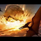恐竜を絶滅させたと考えられているメキシコに落下した巨大隕石の再現映像